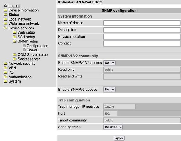 SNMP Setup Configuration